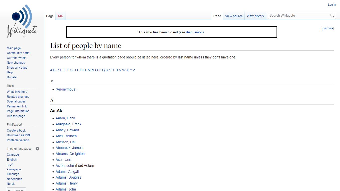 List of people by name - Wikiquote